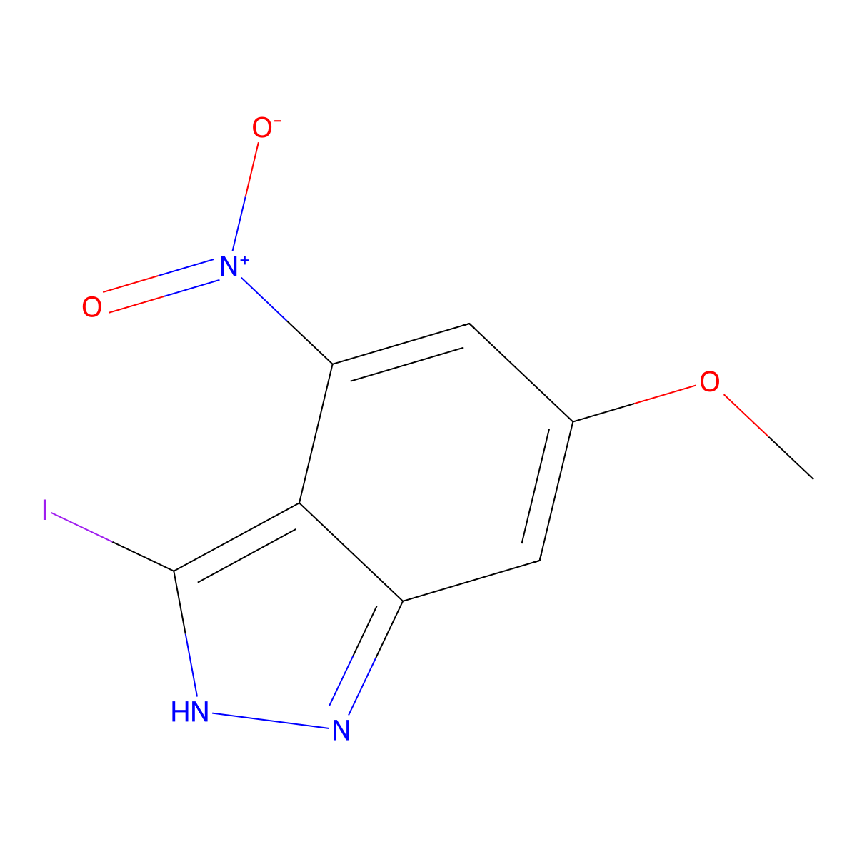 3-Iodo-6-methoxy-4-nitro-1H-indazole molecular structure, CAS 1000341-12-7