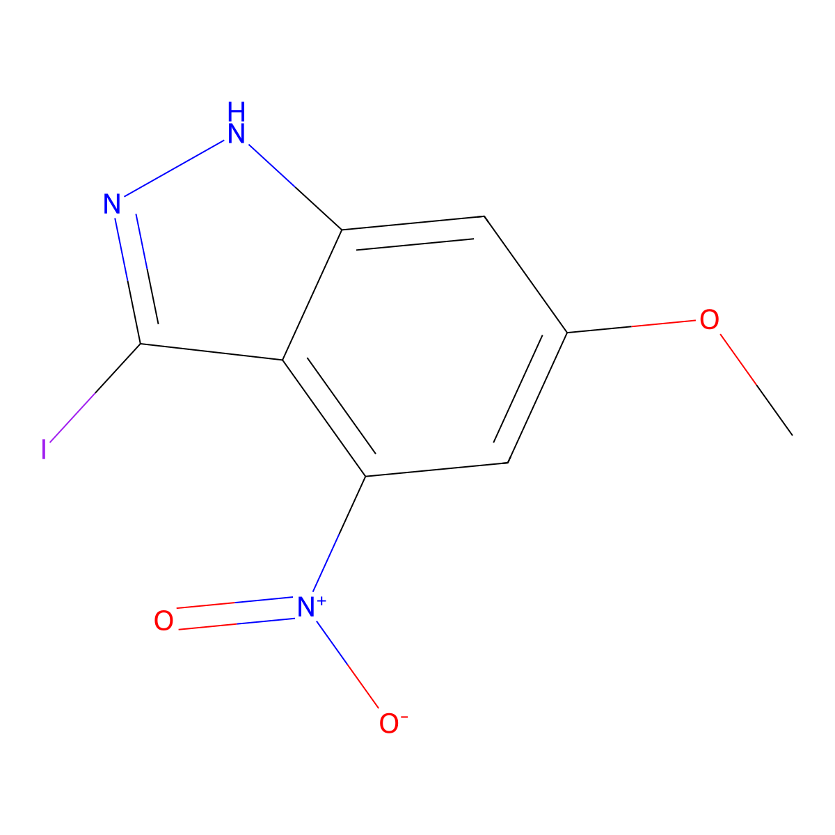 3-Iodo-6-methoxy-4-nitro-1H-indazole molecular structure, CAS 1000341-12-7