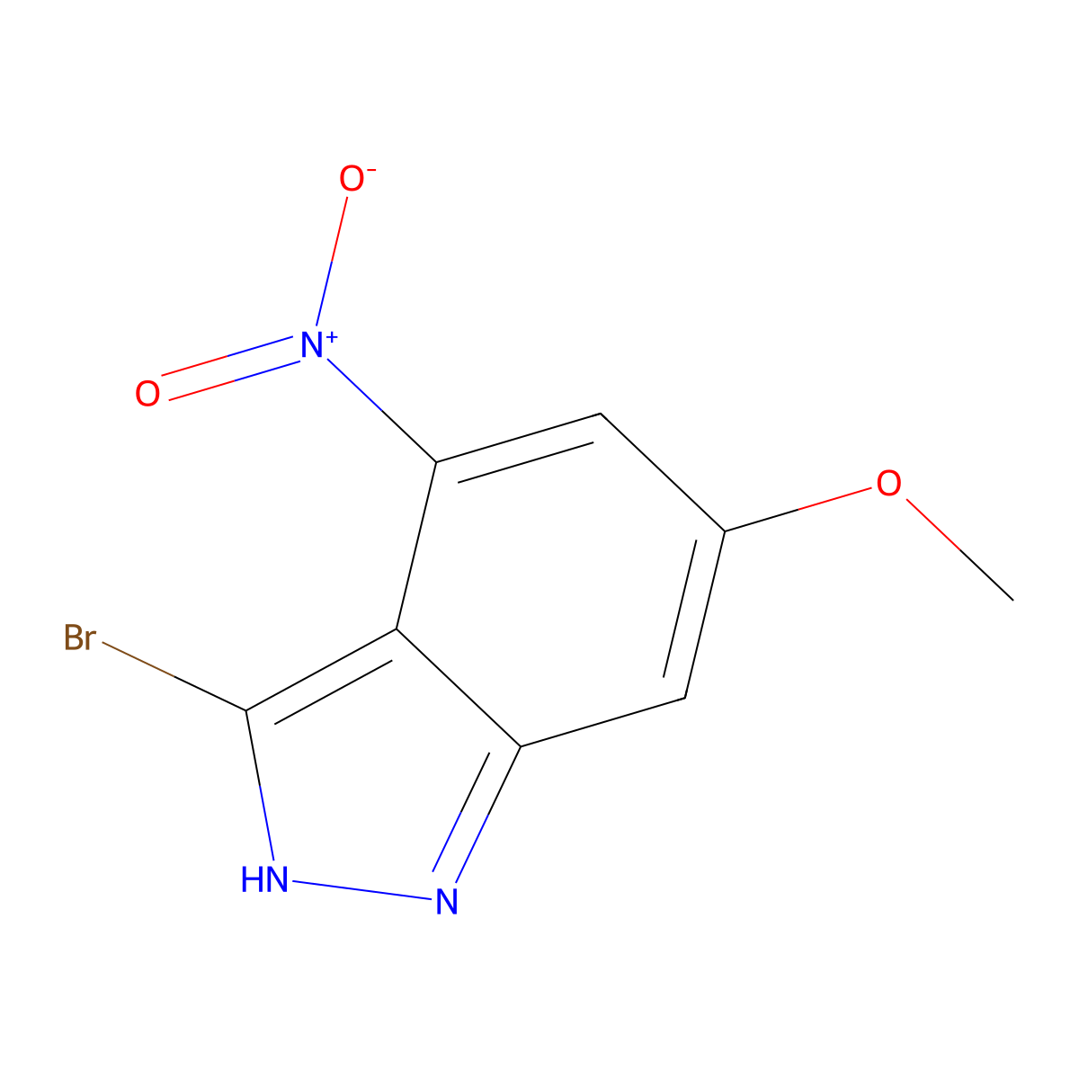 3-Bromo-6-methoxy-4-nitro-1H-indazole molecular structure, CAS 1000341-13-8