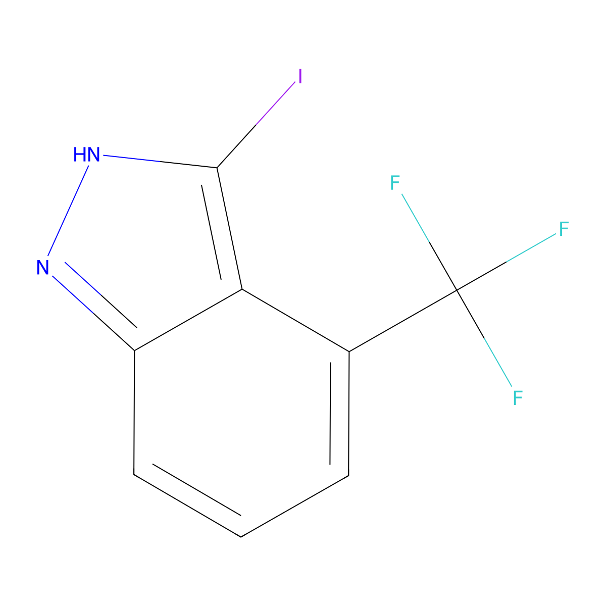 3-Iodo-4-(trifluoromethyl)-1H-indazole molecular structure, CAS 1000341-14-9