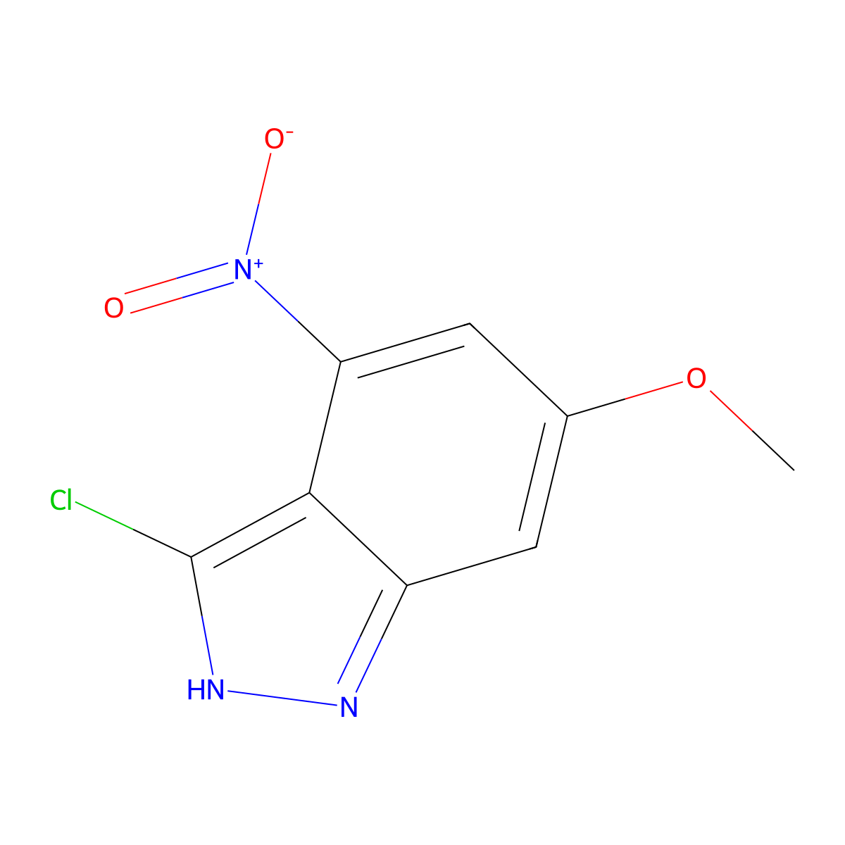 3-Chloro-6-methoxy-4-nitro-1H-indazole molecular structure, CAS 1000341-15-0