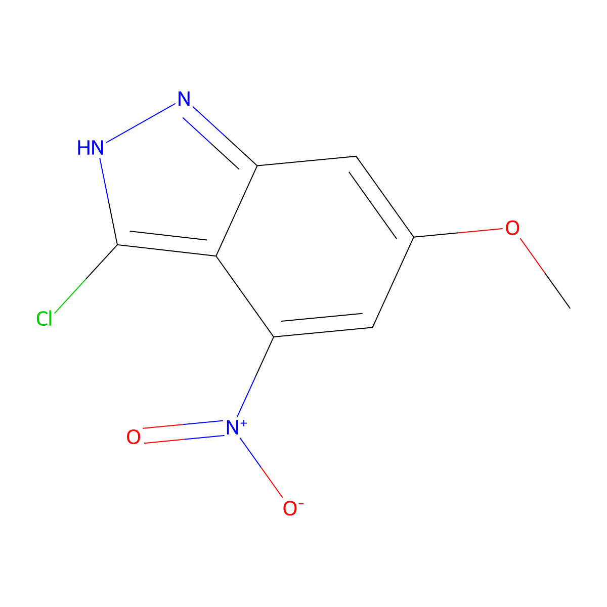 3-Chloro-6-methoxy-4-nitro-1H-indazole molecular structure, CAS 1000341-15-0