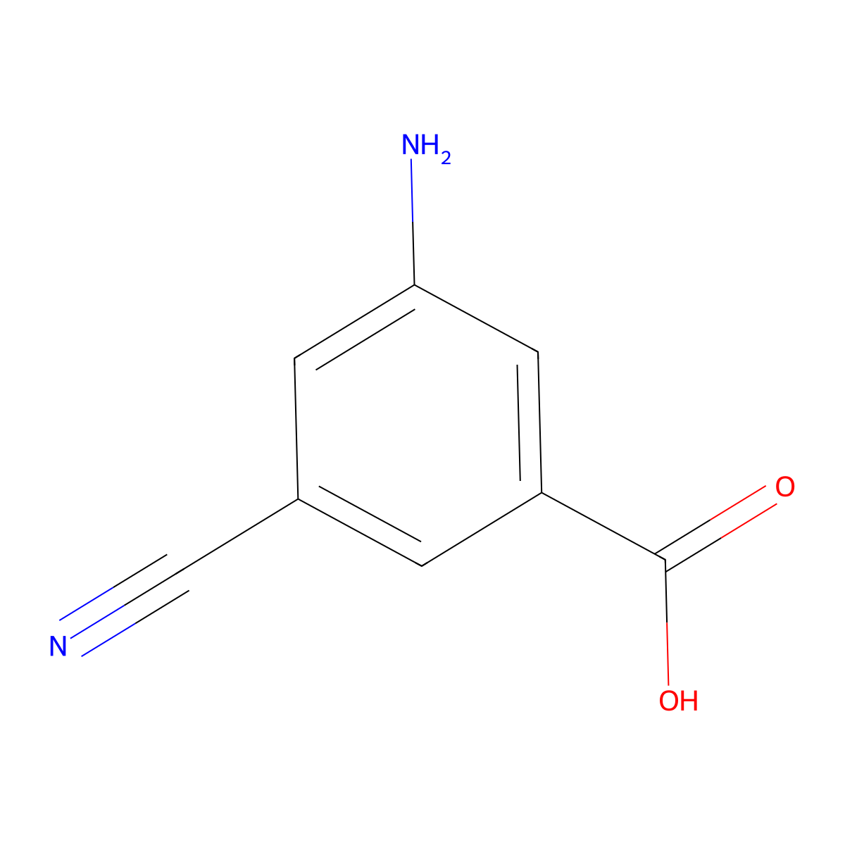 3-Amino-5-cyanobenzoic acid molecular structure, CAS 1000341-18-3