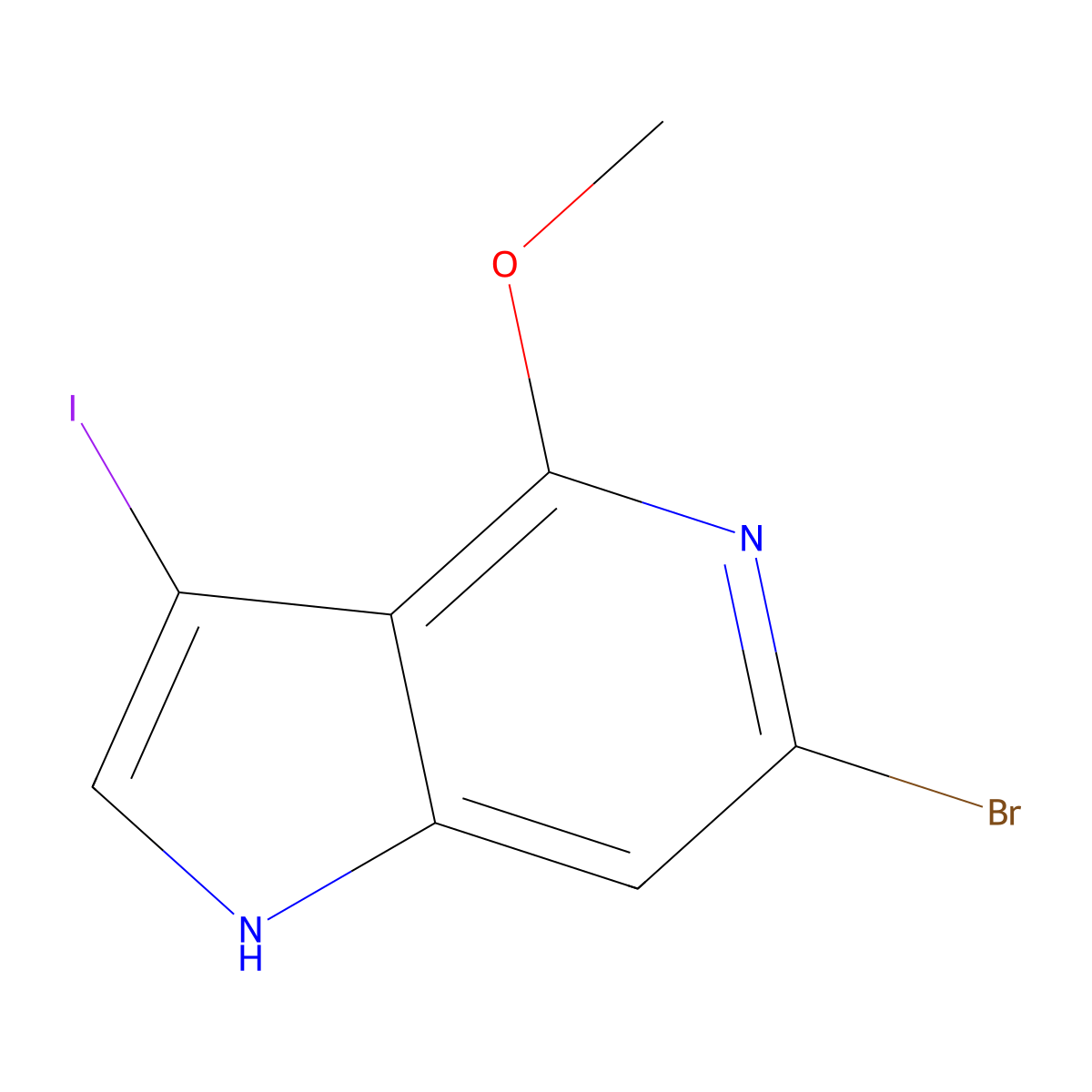 6-Bromo-3-iodo-4-methoxy-1H-pyrrolo[3,2-c]pyridine molecular structure, CAS 1000341-19-4