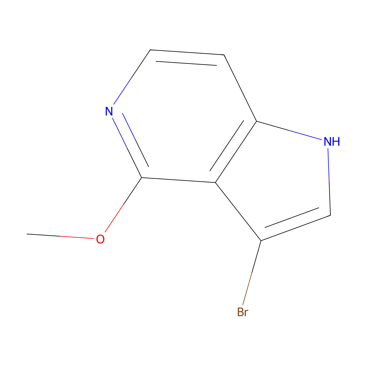 3-Bromo-4-methoxy-1H-pyrrolo[3,2-c]pyridine molecular structure, CAS 1000341-22-9