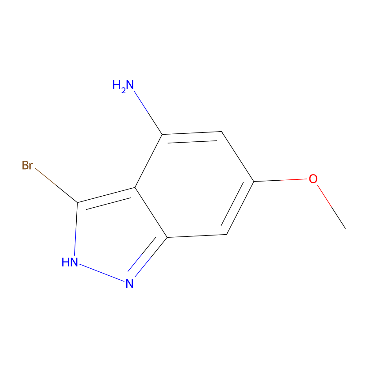 3-Bromo-6-methoxy-1H-indazol-4-amine molecular structure, CAS 1000341-23-0