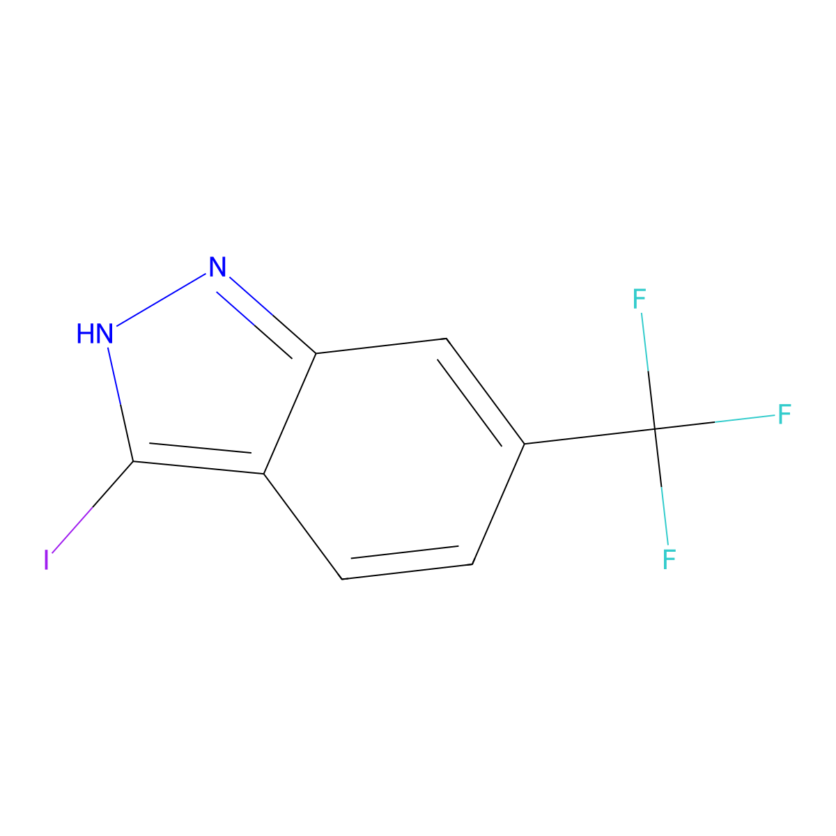 3-Iodo-6-(trifluoromethyl)-1H-indazole molecular structure, CAS 1000341-27-4