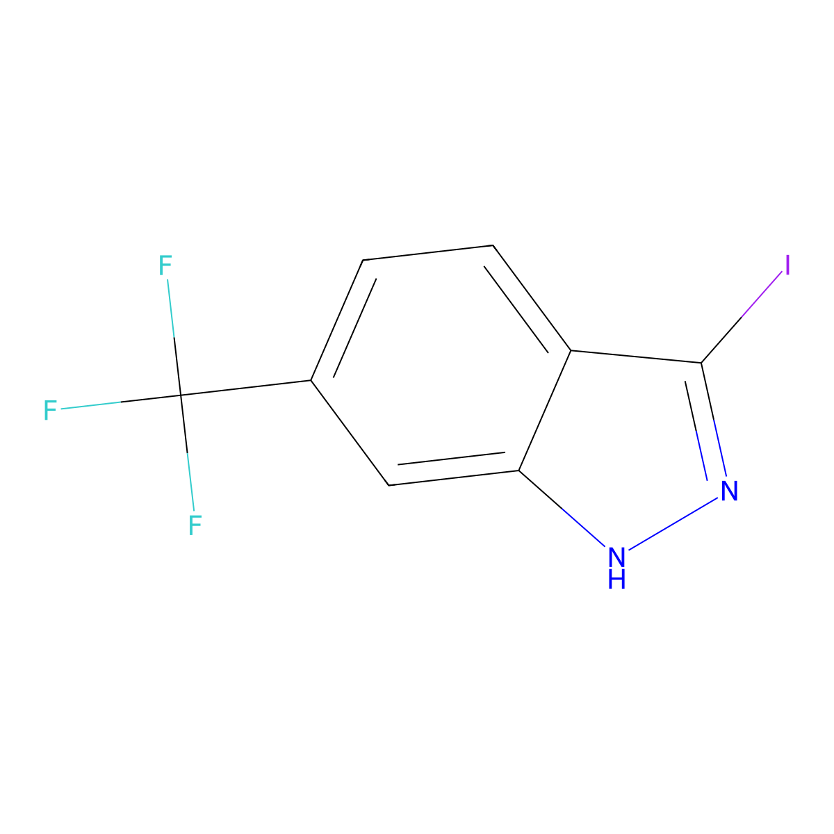 3-Iodo-6-(trifluoromethyl)-1H-indazole molecular structure, CAS 1000341-27-4