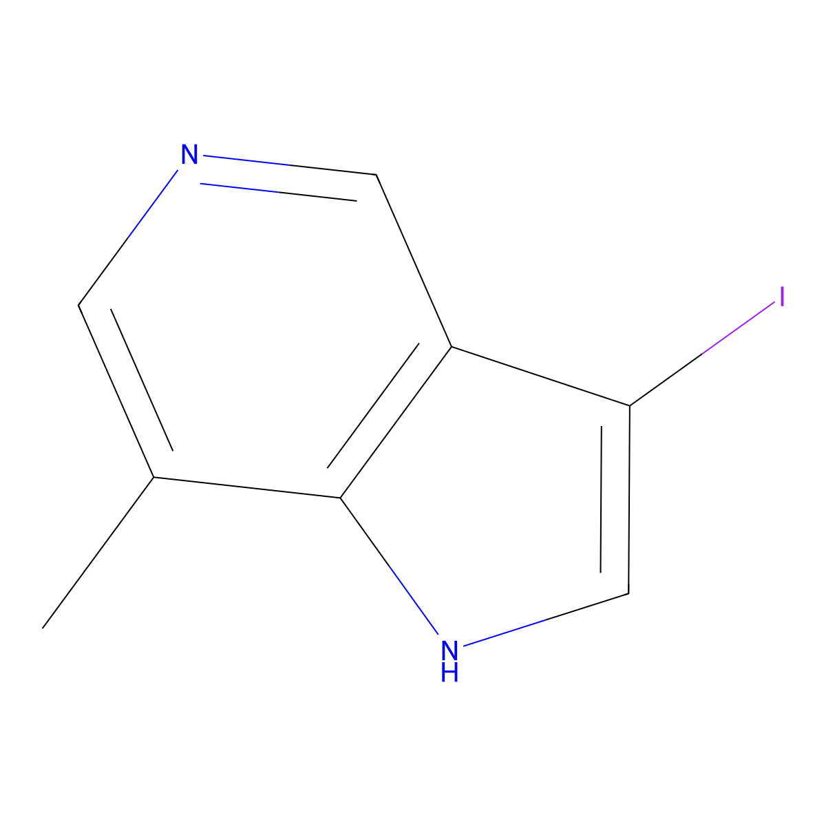 3-iodo-7-methyl-1H-pyrrolo[3,2-c]pyridine molecular structure, CAS 1000341-37-6