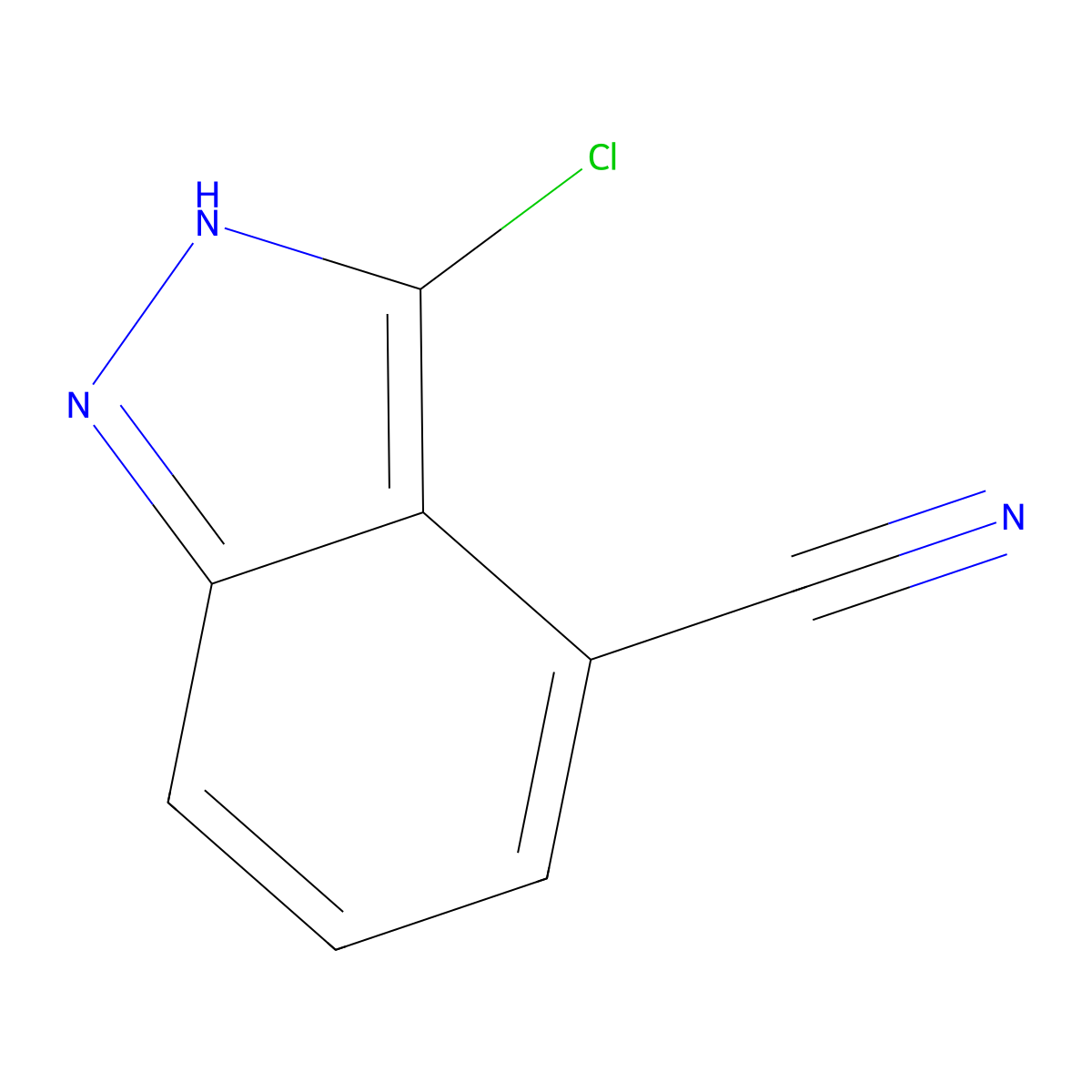 1H-Indazole-4-carbonitrile, 3-chloro- molecular structure, CAS 1000341-39-8