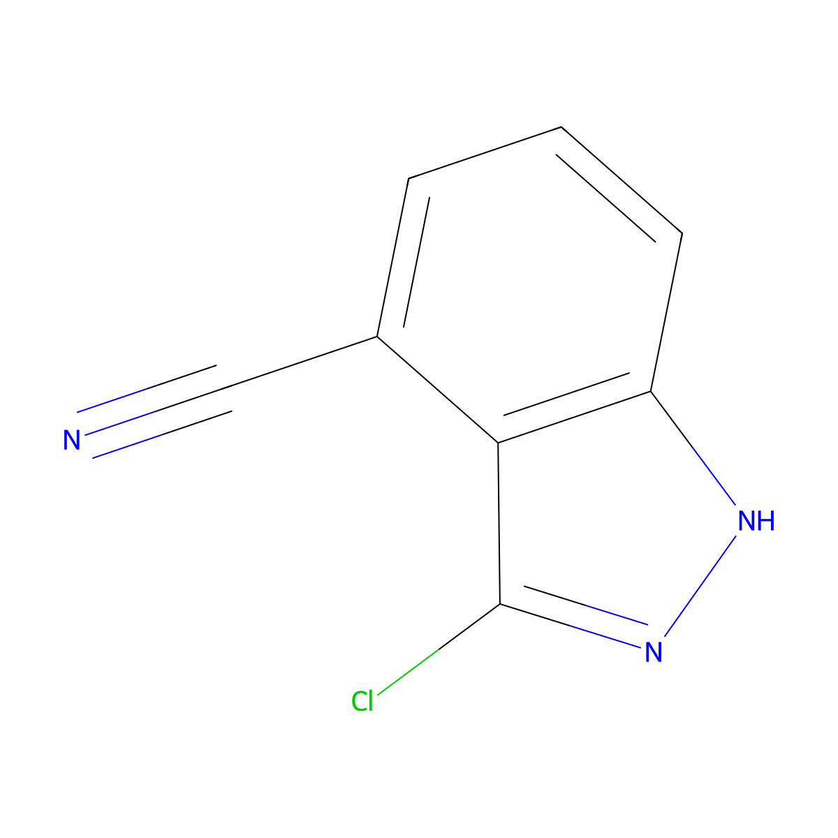 1H-Indazole-4-carbonitrile, 3-chloro- molecular structure, CAS 1000341-39-8