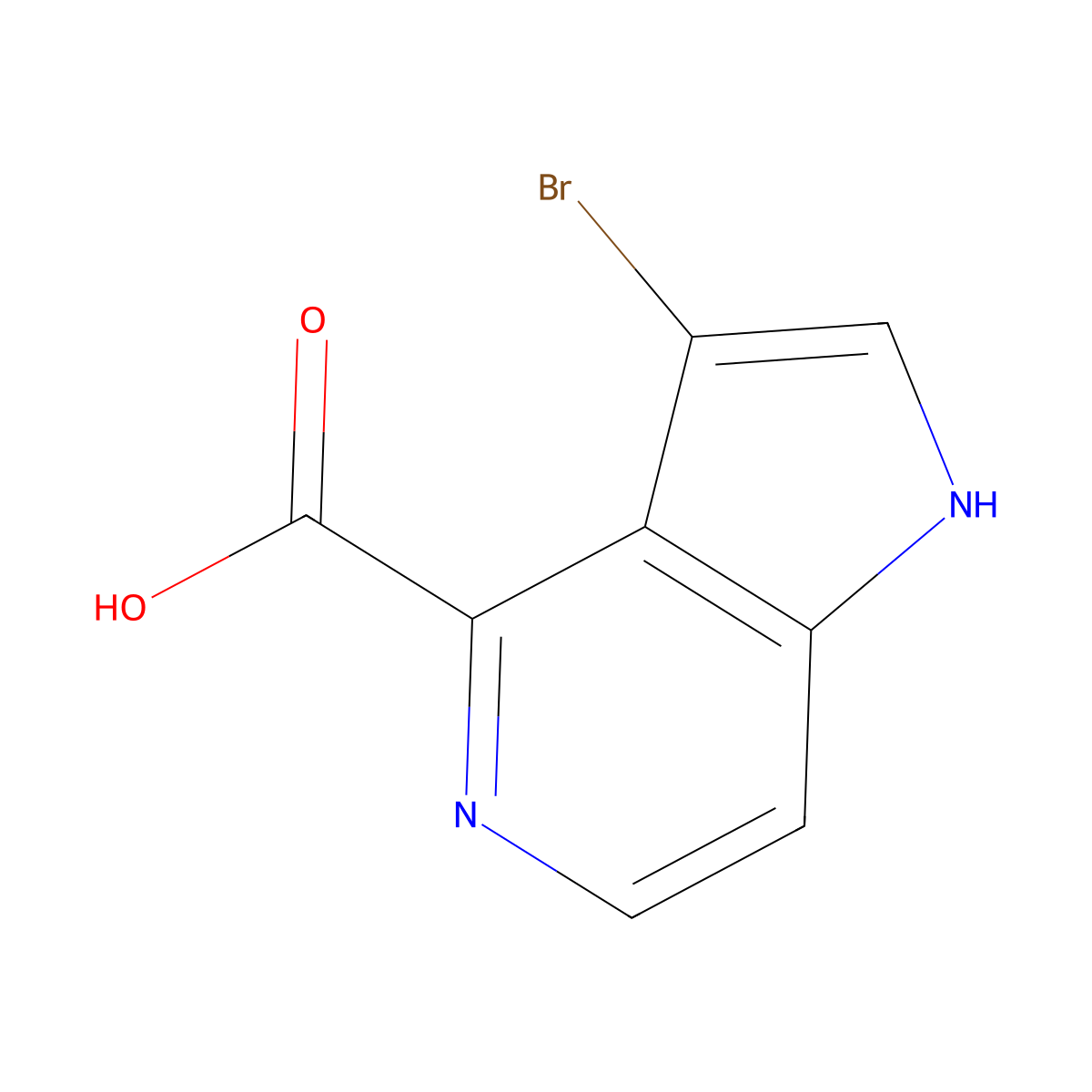 3-bromo-1H-pyrrolo(3,2-c)pyridine-4-carboxylic acid molecular structure, CAS 1000341-43-4