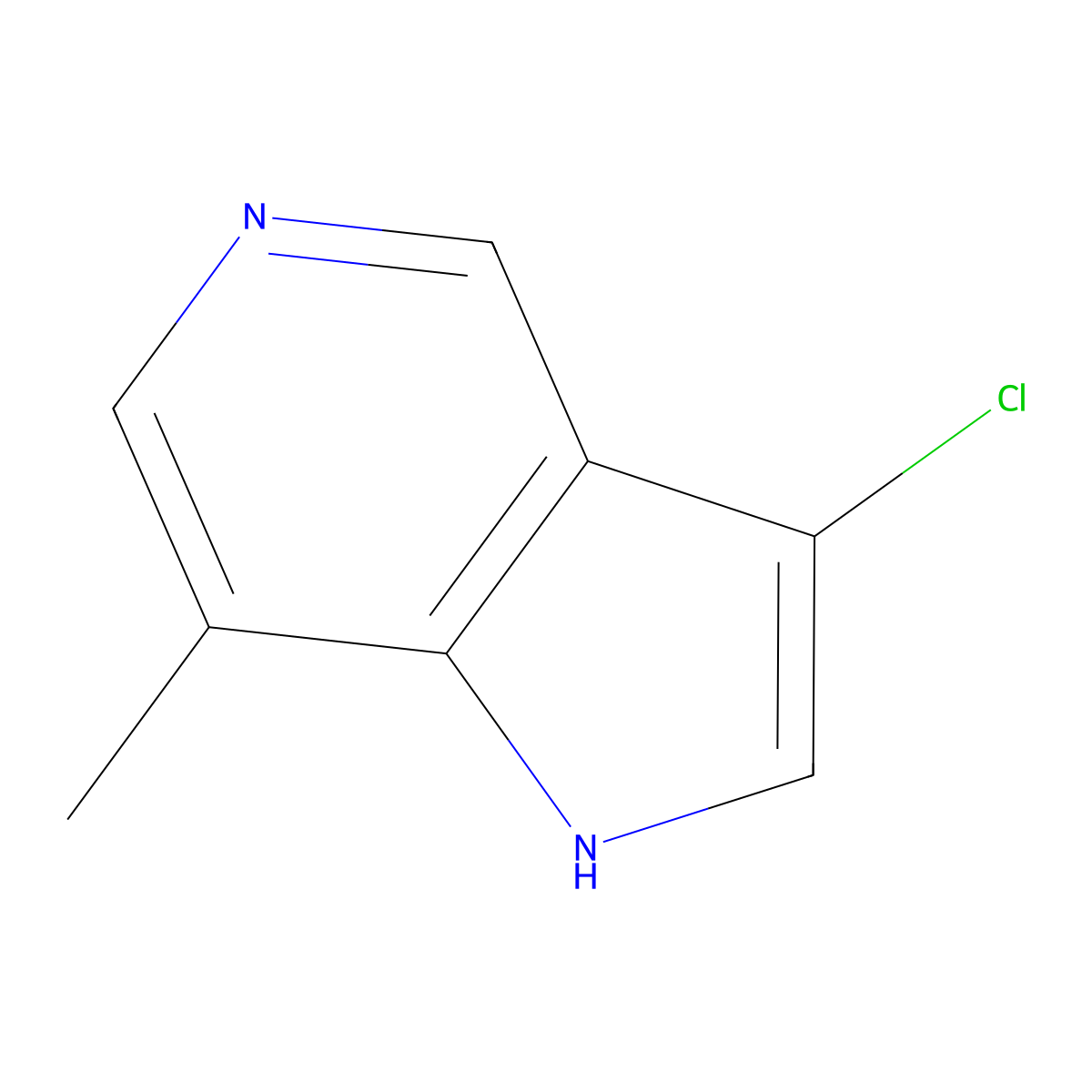 3-chloro-7-methyl-1H-pyrrolo[3,2-c]pyridine molecular structure, CAS 1000341-46-7