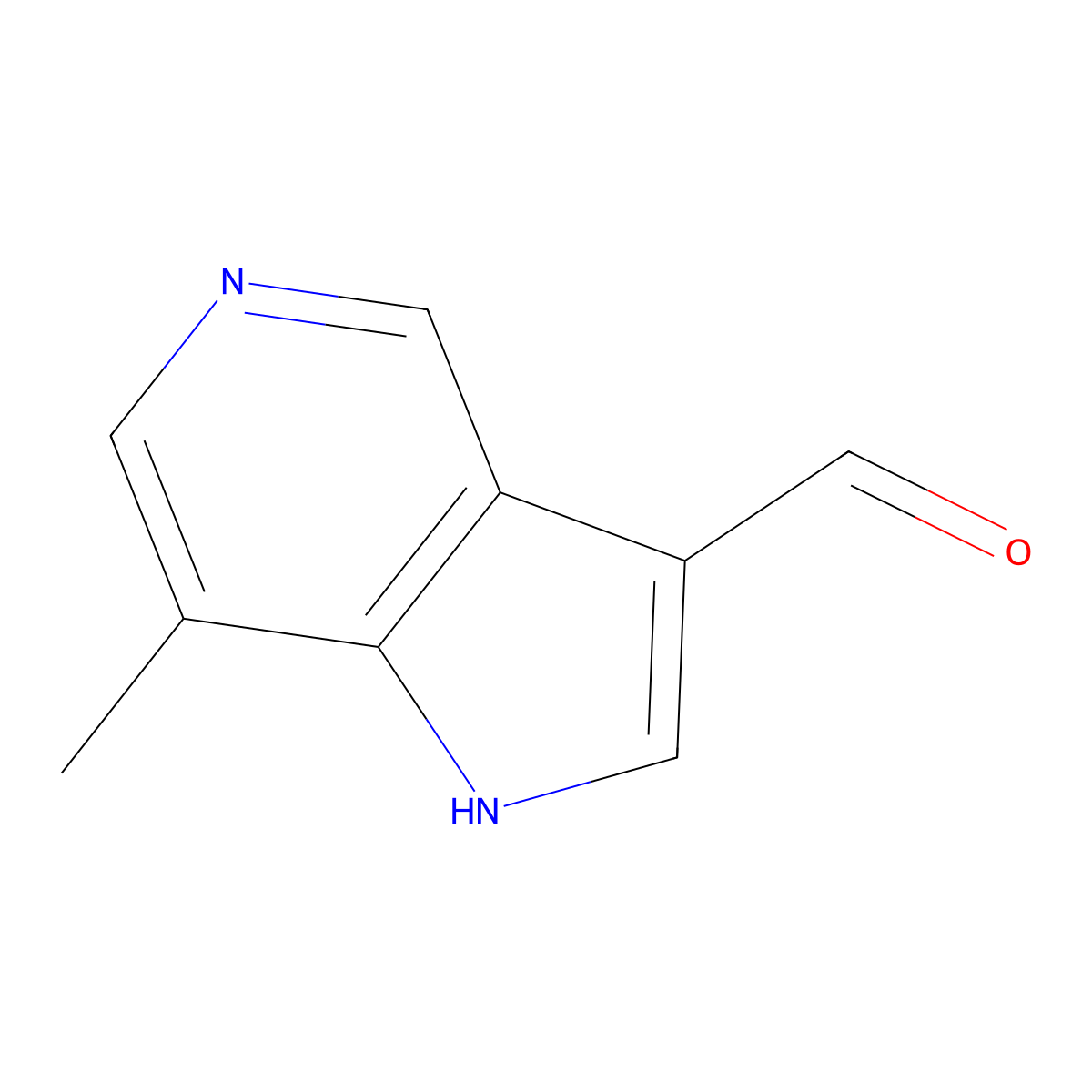 7-methyl-1H-pyrrolo[3,2-c]pyridine-3-carbaldehyde molecular structure, CAS 1000341-49-0