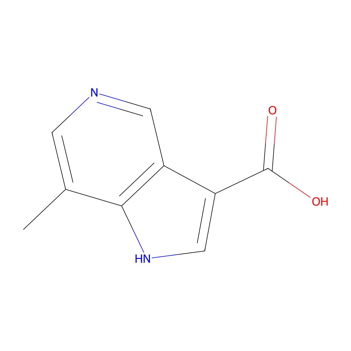 7-Methyl-1H-pyrrolo[3,2-c]pyridine-3-carboxylic acid molecular structure, CAS 1000341-52-5