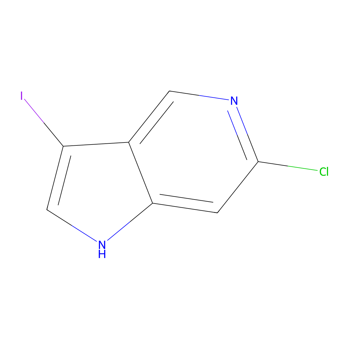 6-Chloro-3-iodo-1H-pyrrolo[3,2-c]pyridine molecular structure, CAS 1000341-55-8