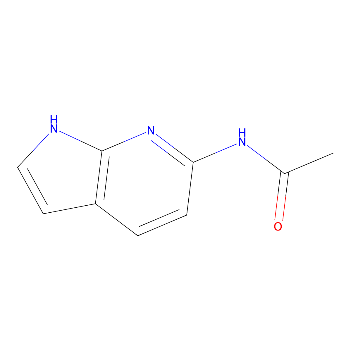 N-(1H-Pyrrolo[2,3-b]pyridin-6-yl)acetamide molecular structure, CAS 1000341-56-9