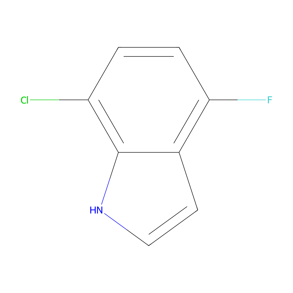 7-chloro-4-fluoro-1H-indole molecular structure, CAS 1000341-60-5
