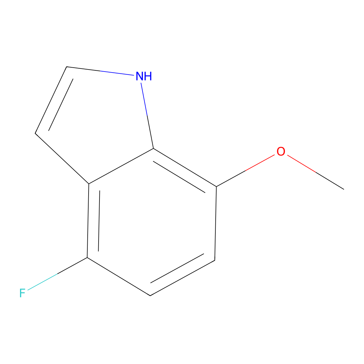 4-Fluoro-7-methoxy-1H-indole molecular structure, CAS 1000341-63-8