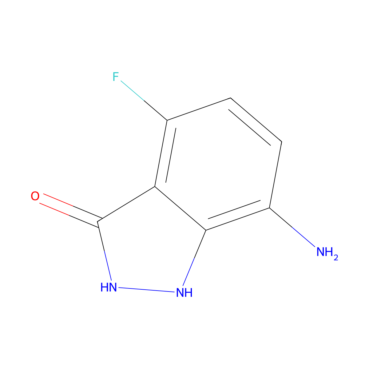 7-Amino-4-fluoro-1,2-dihydro-3H-indazol-3-one molecular structure, CAS 1000341-65-0