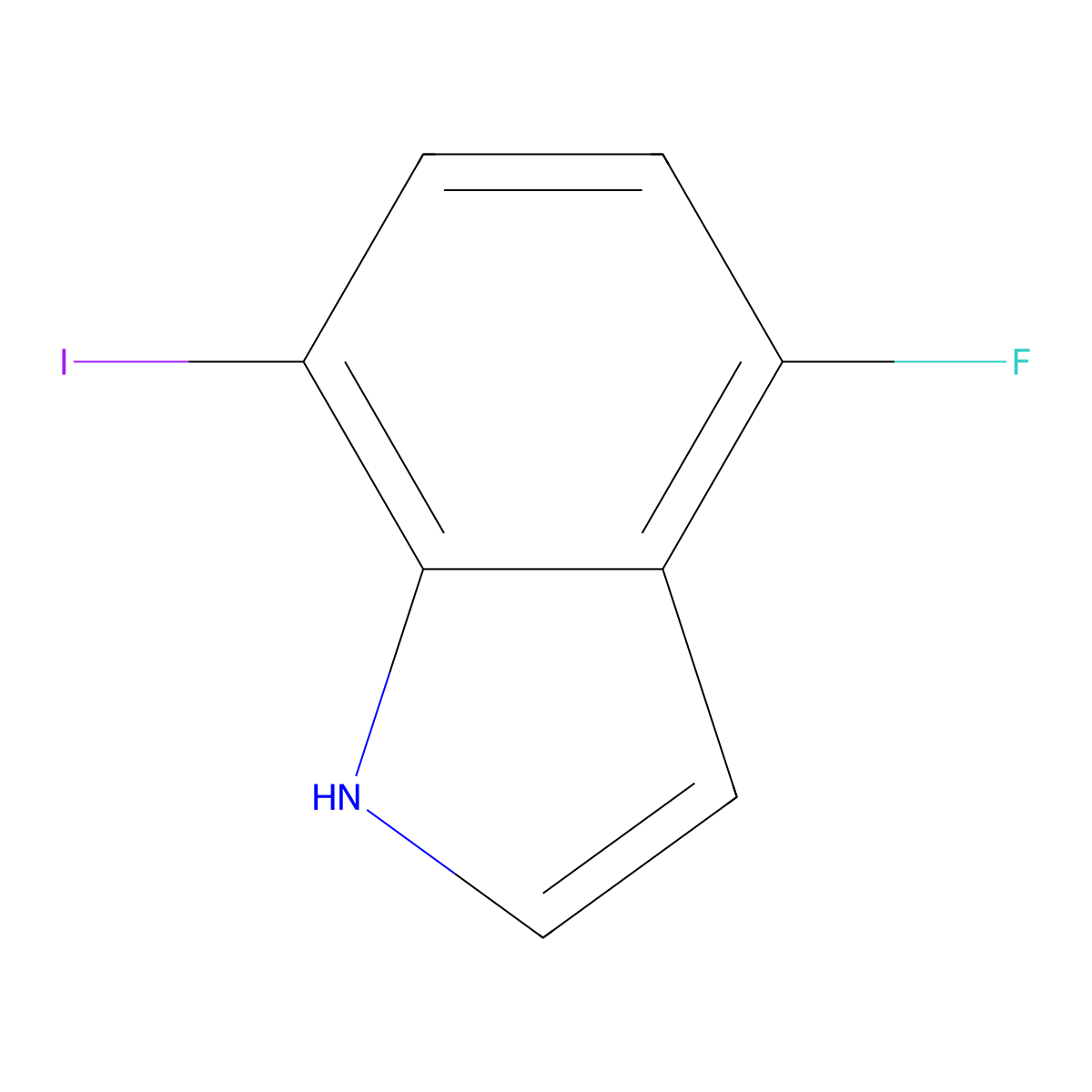 4-Fluoro-7-iodo-1H-indole molecular structure, CAS 1000341-66-1