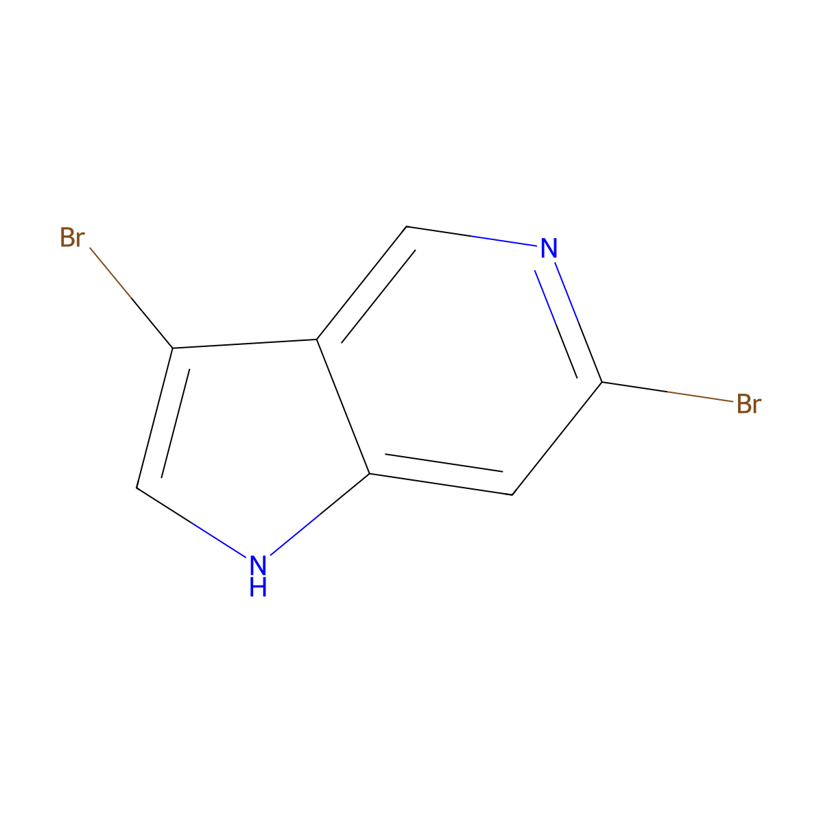 3,6-Dibromo-1H-pyrrolo[3,2-c]pyridine molecular structure, CAS 1000341-69-4