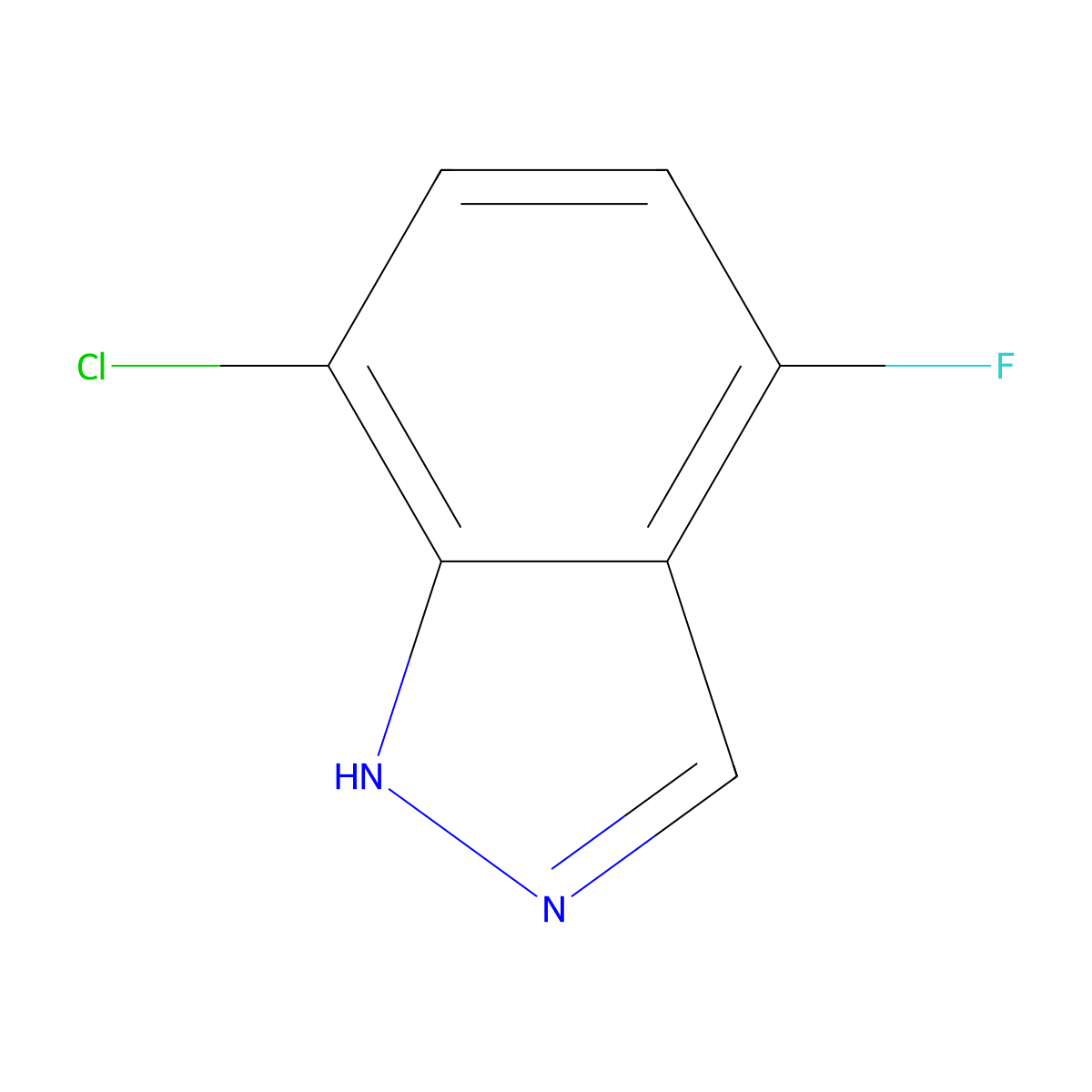 7-chloro-4-fluoro-1H-indazole molecular structure, CAS 1000341-70-7