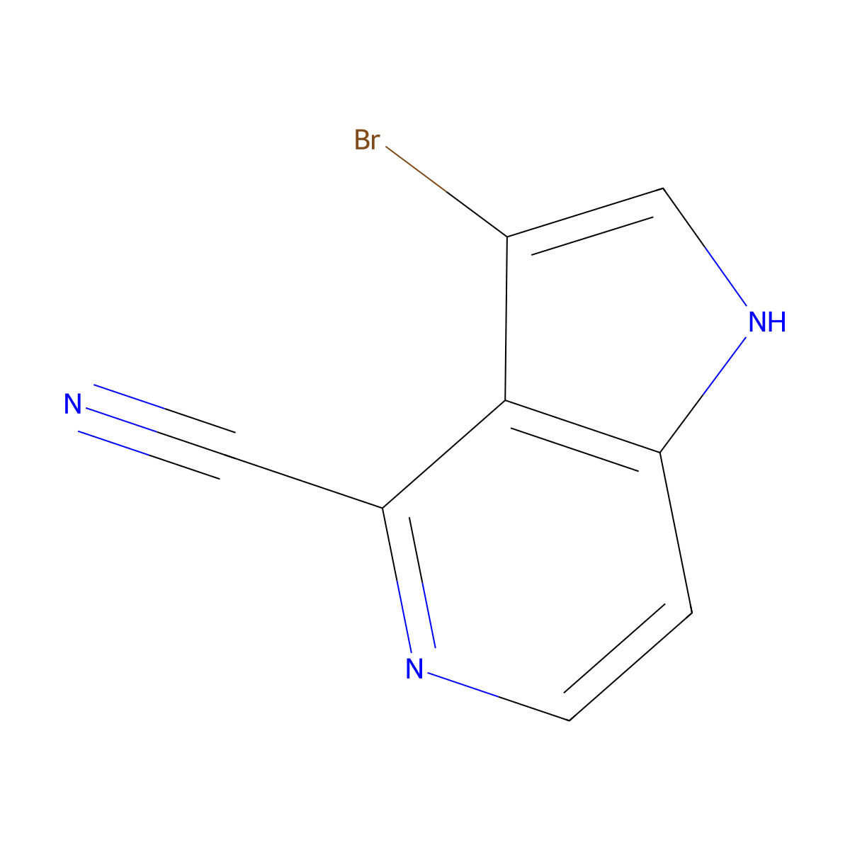 3-Bromo-1H-pyrrolo[3,2-c]pyridine-4-carbonitrile molecular structure, CAS 1000341-71-8