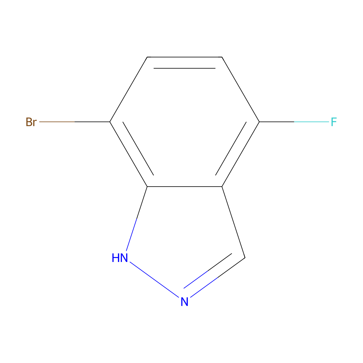 7-bromo-4-fluoro-1H-indazole molecular structure, CAS 1000341-72-9