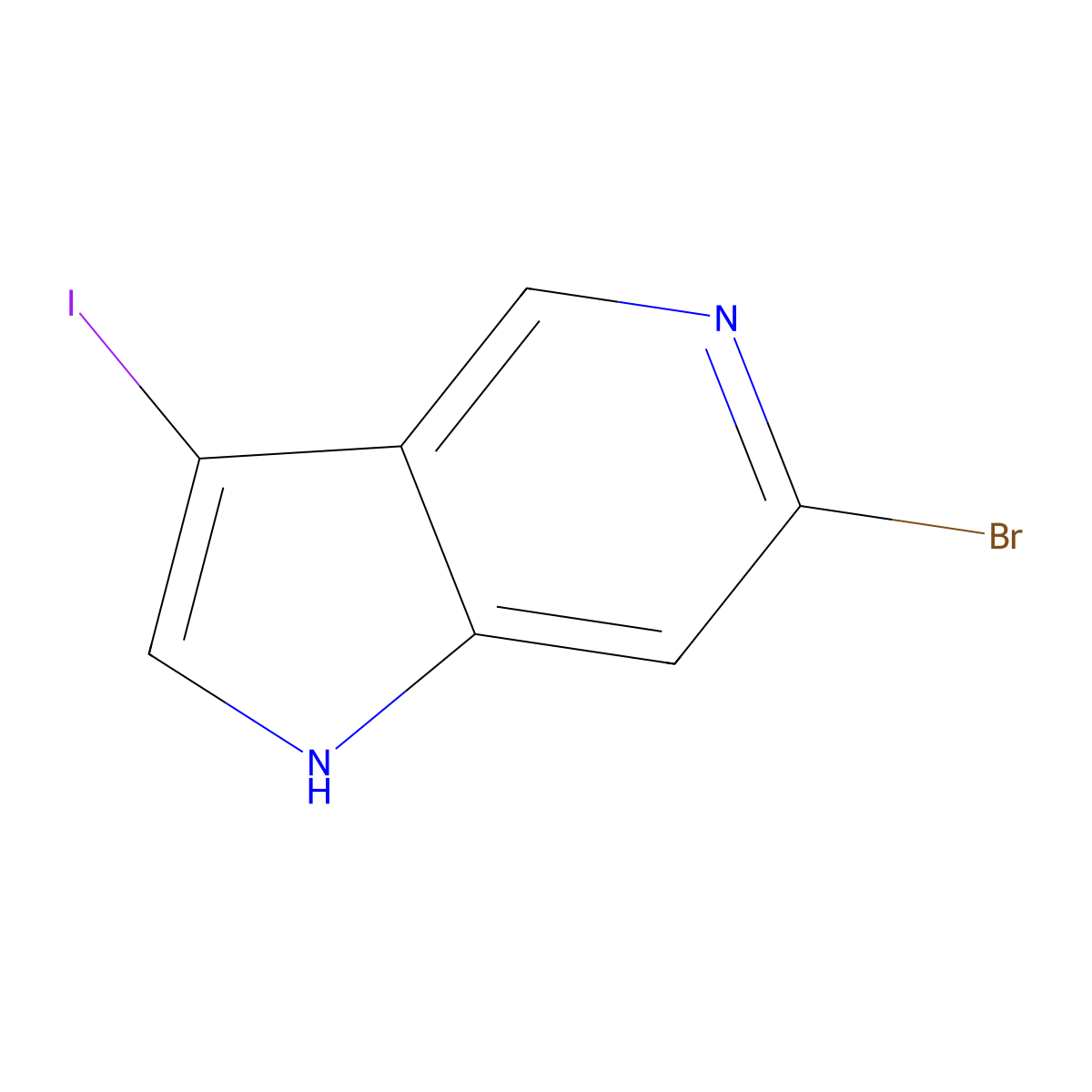 6-Bromo-3-iodo-1H-pyrrolo[3,2-c]pyridine molecular structure, CAS 1000341-73-0