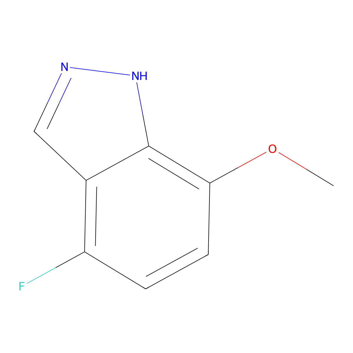4-fluoro-7-methoxy-1H-indazole molecular structure, CAS 1000341-74-1