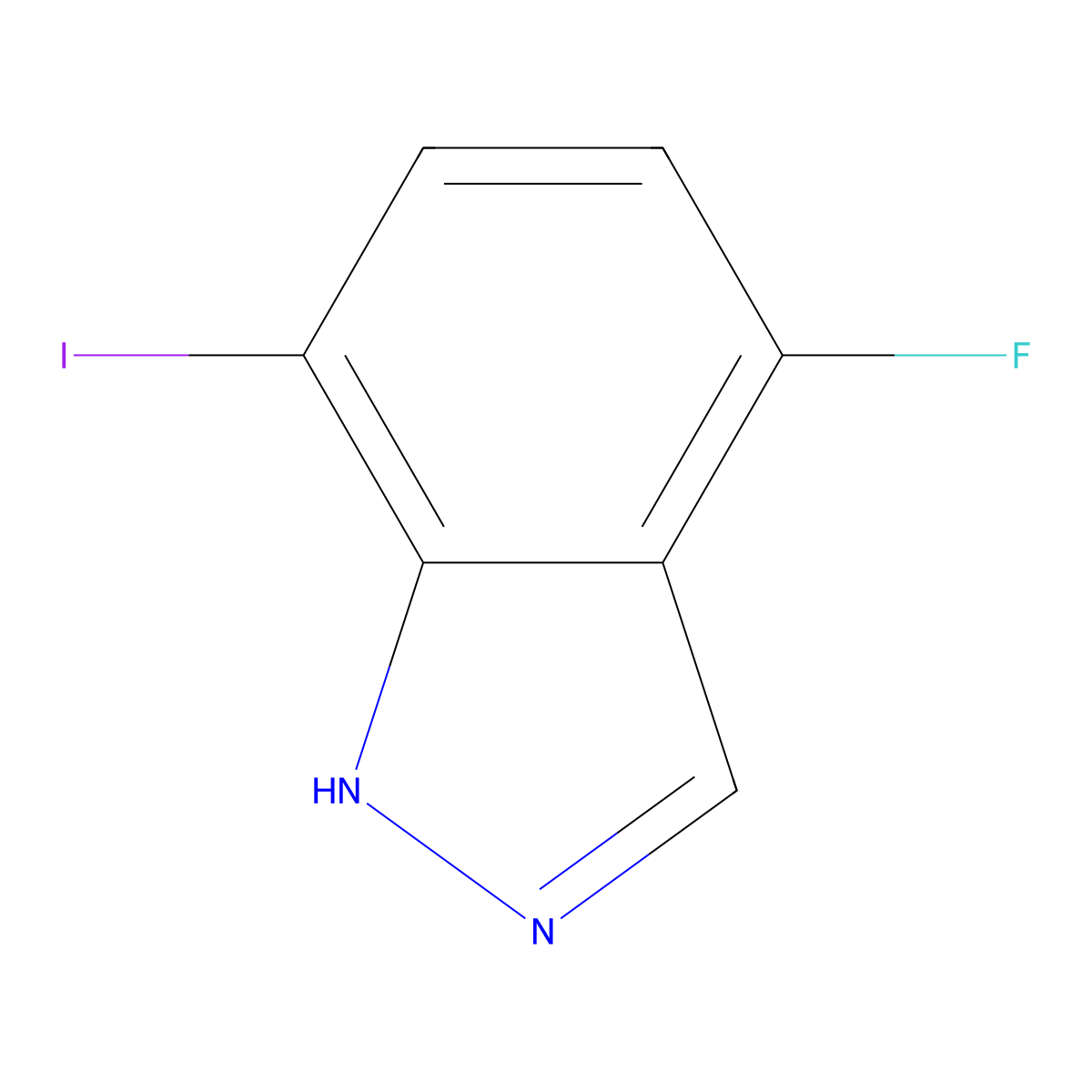 4-fluoro-7-iodo-1H-indazole molecular structure, CAS 1000341-76-3