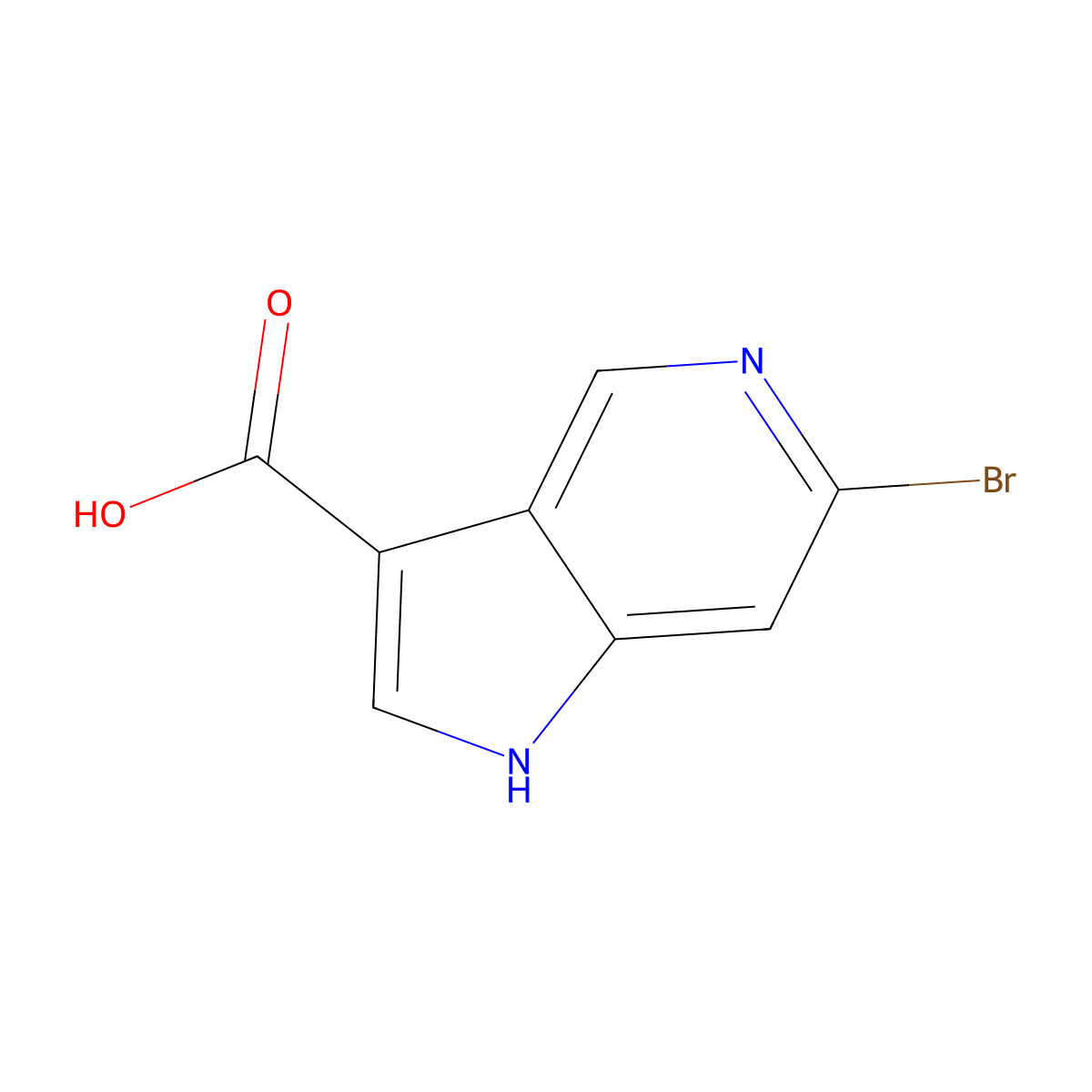 6-Bromo-1H-pyrrolo[3,2-c]pyridine-3-carboxylic acid molecular structure, CAS 1000341-77-4