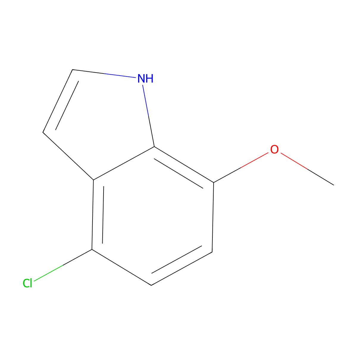 4-chloro-7-methoxy-1H-indole molecular structure, CAS 1000341-80-9