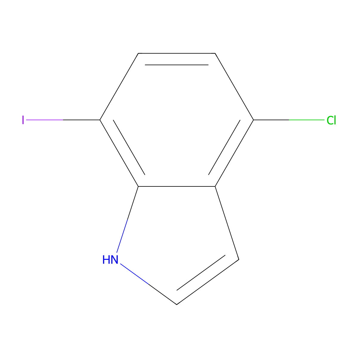 4-chloro-7-iodo-1H-indole molecular structure, CAS 1000341-82-1