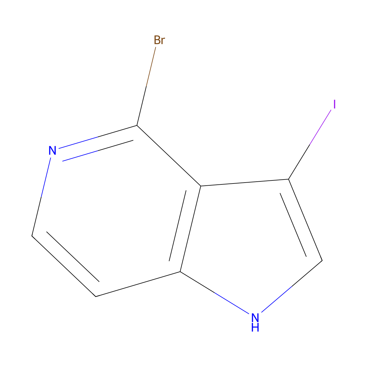 4-Bromo-3-iodo-1H-pyrrolo[3,2-c]pyridine molecular structure, CAS 1000341-85-4