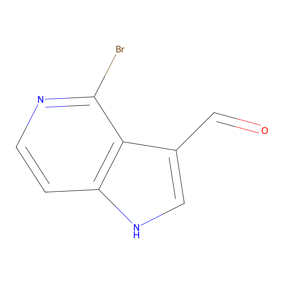 4-bromo-1H-pyrrolo[3,2-c]pyridine-3-carbaldehyde molecular structure, CAS 1000341-87-6
