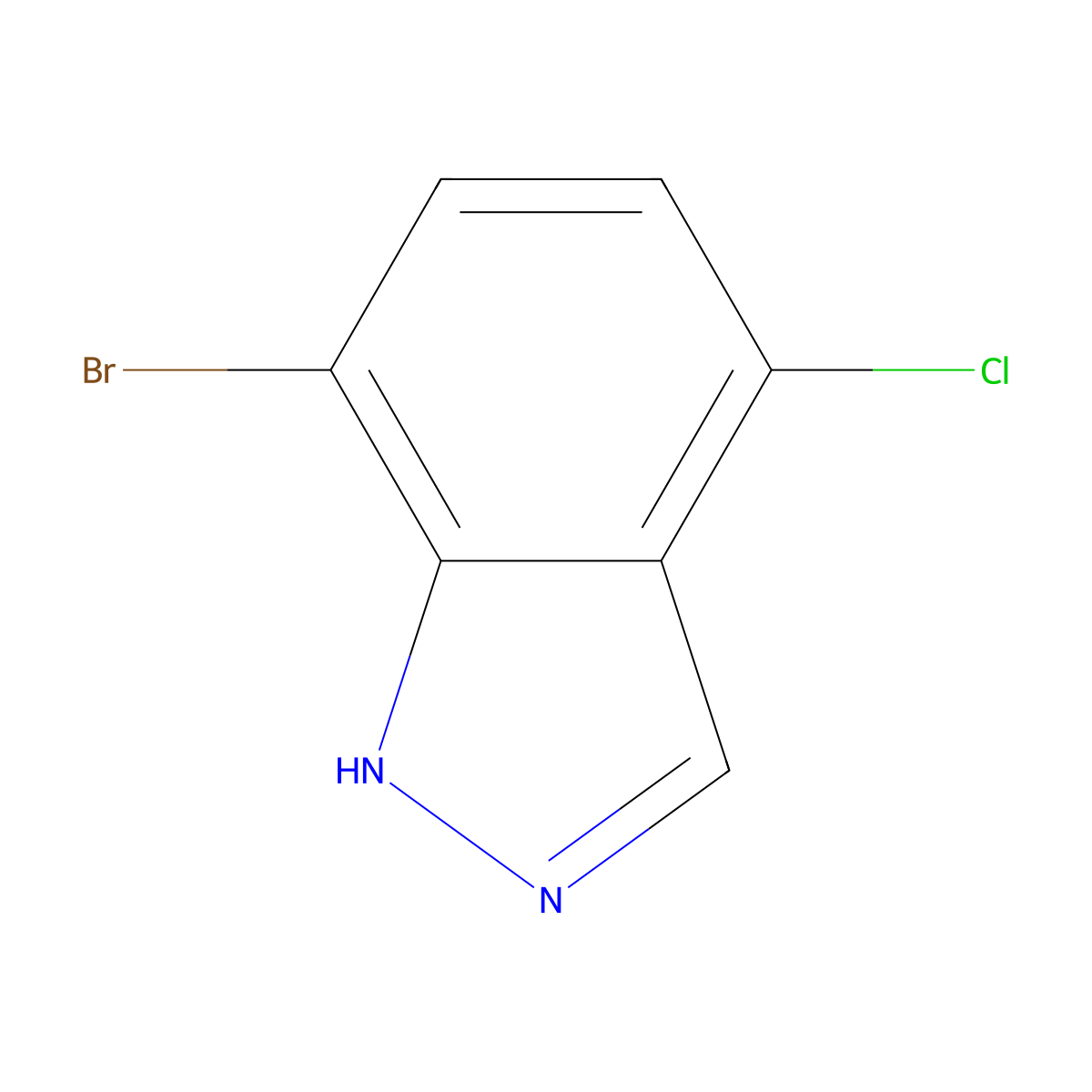 7-Bromo-4-chloro-1H-indazole molecular structure, CAS 1000341-88-7