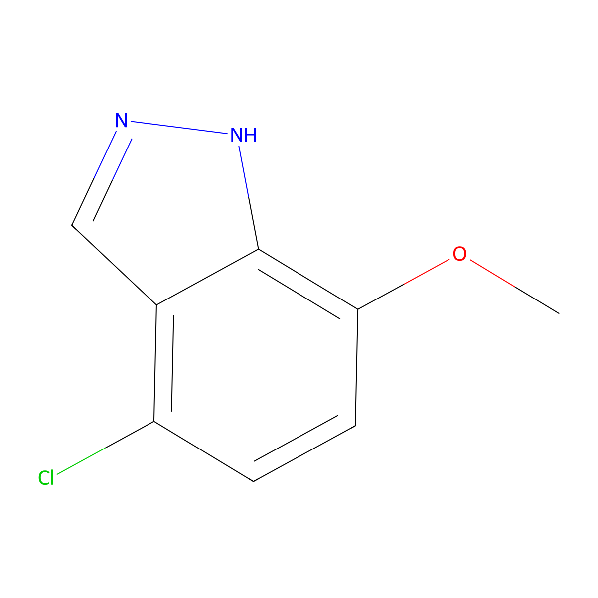 4-Chloro-7-methoxy-1H-indazole molecular structure, CAS 1000341-90-1