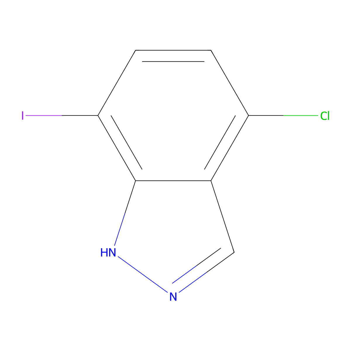 4-chloro-7-iodo-1H-indazole molecular structure, CAS 1000341-92-3