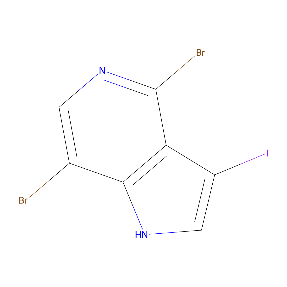 4,7-Dibromo-3-iodo-1H-pyrrolo[3,2-c]pyridine molecular structure, CAS 1000341-93-4