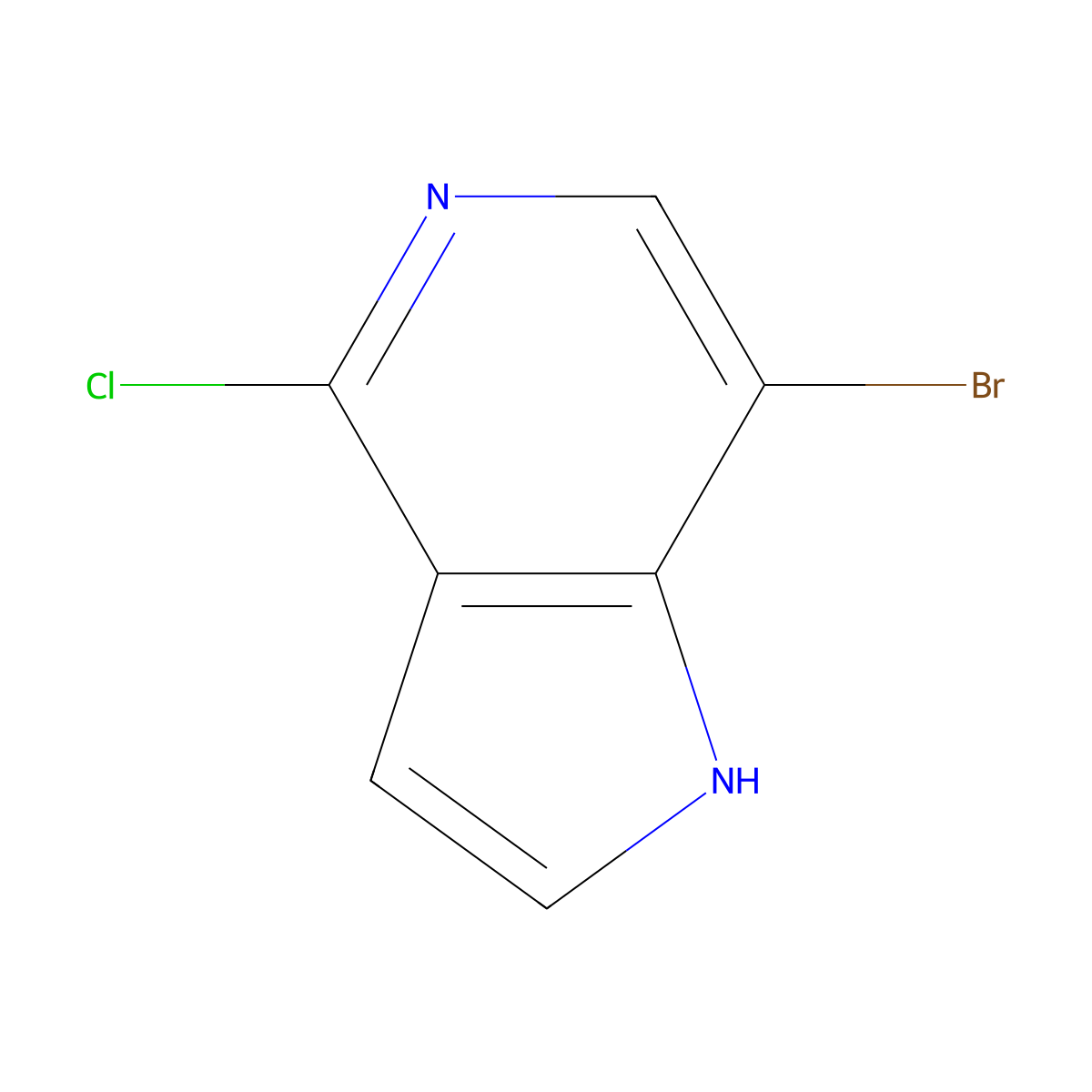 7-Bromo-4-chloro-1H-pyrrolo[3,2-c]pyridine molecular structure, CAS 1000342-04-0