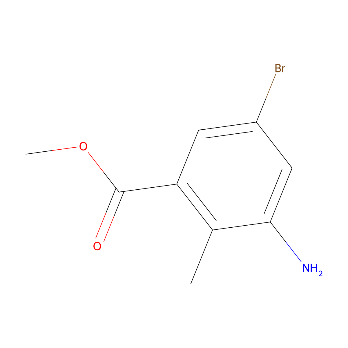 Methyl 3-Amino-5-bromo-2-methylbenzoate molecular structure, CAS 1000342-11-9