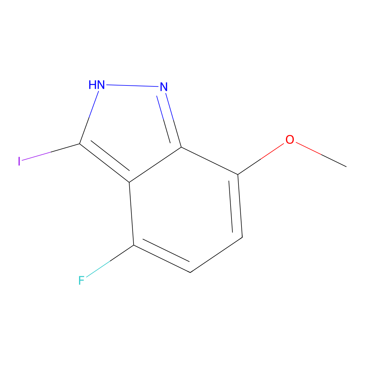 4-Fluoro-3-iodo-7-methoxy-1H-indazole molecular structure, CAS 1000342-15-3