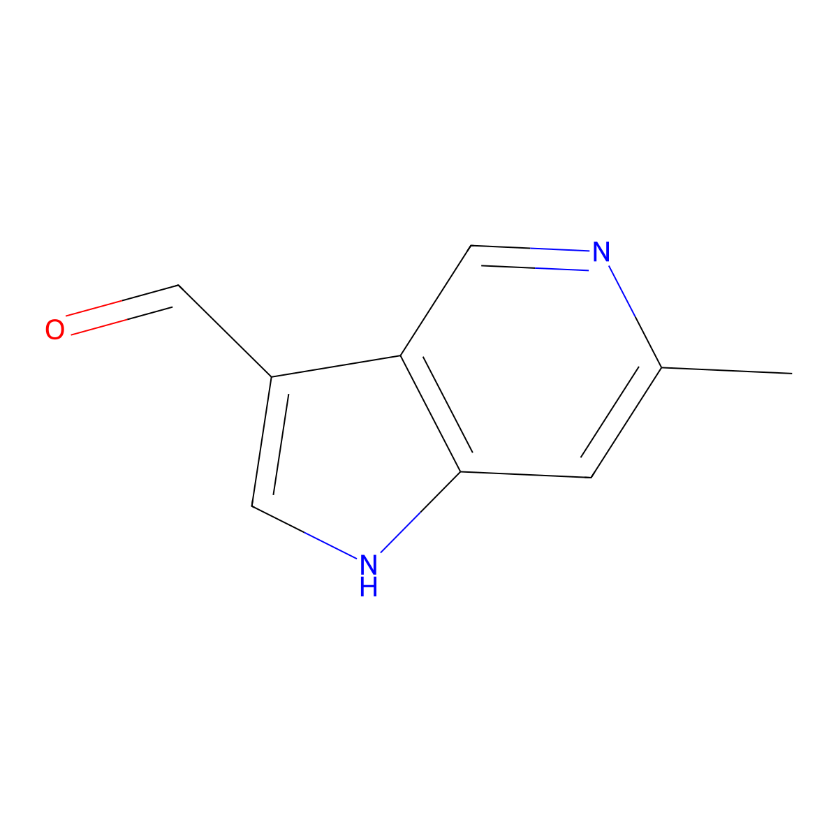 6-Methyl-1H-pyrrolo[3,2-c]pyridine-3-carbaldehyde molecular structure, CAS 1000342-16-4