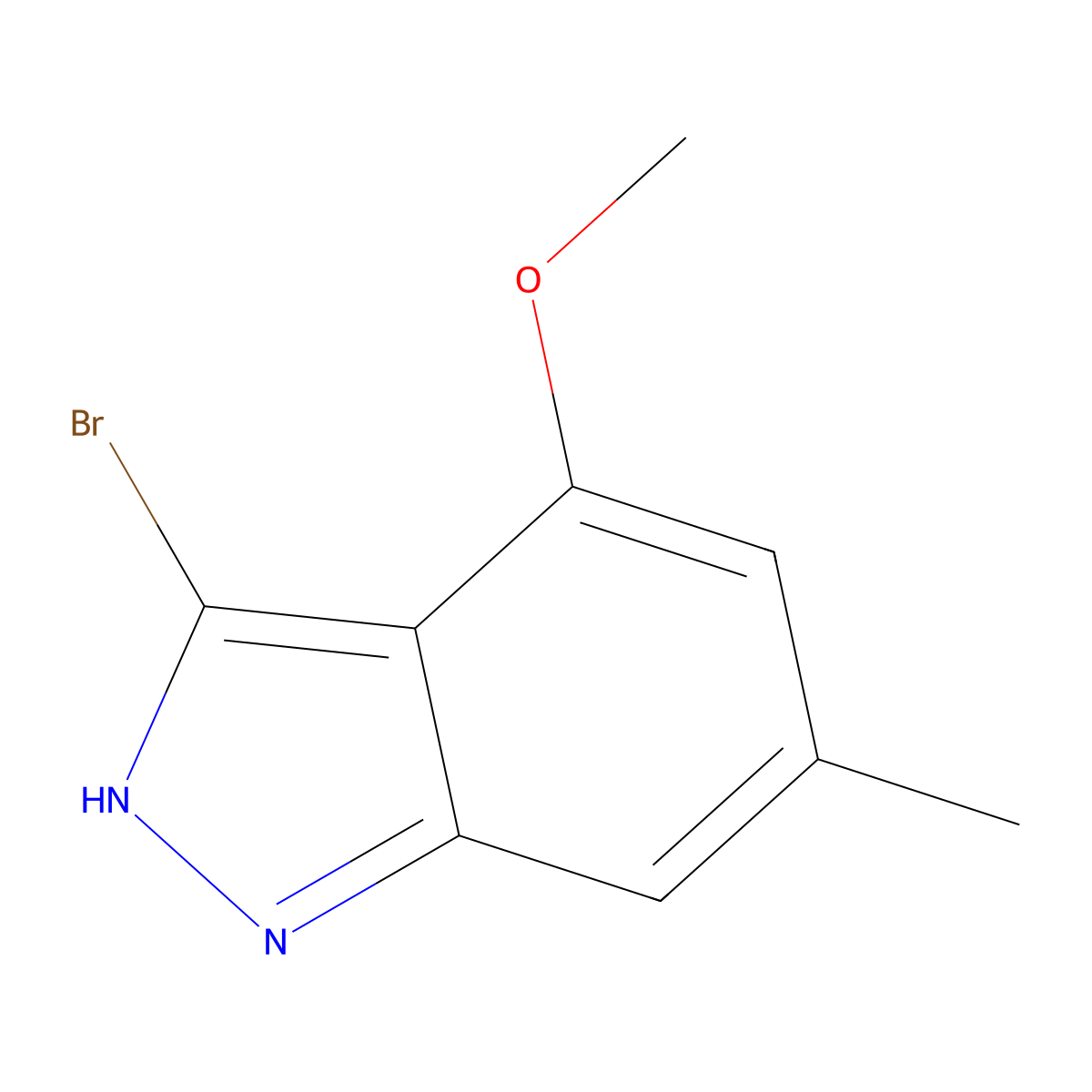 3-Bromo-4-methoxy-6-methyl-1H-indazole molecular structure, CAS 1000342-17-5