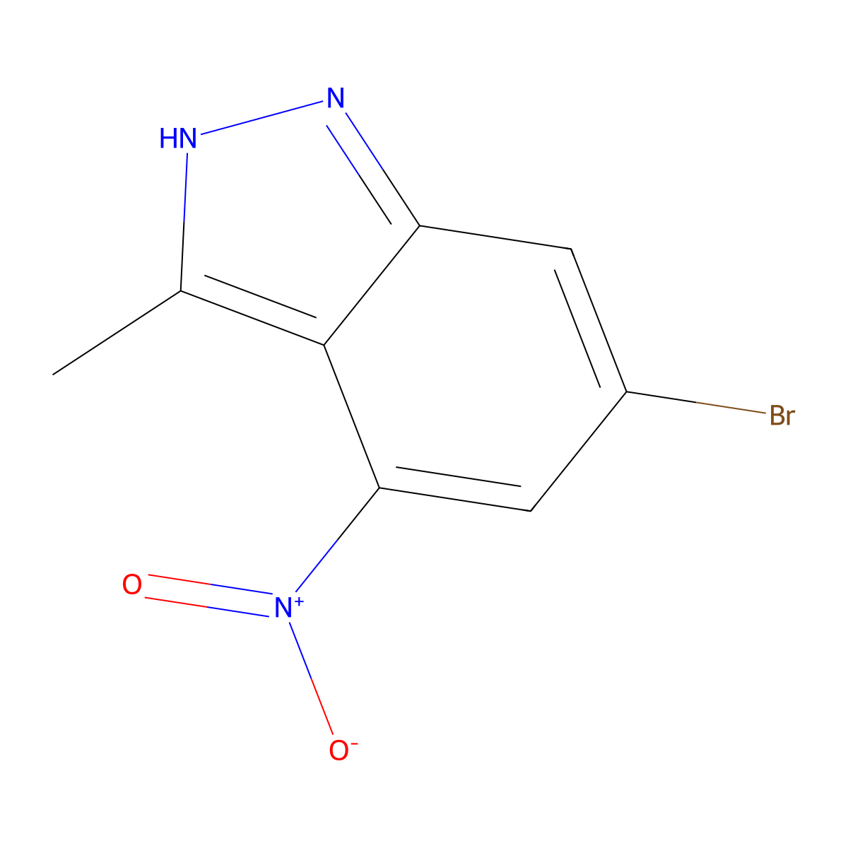 6-Bromo-3-methyl-4-nitro-1H-indazole molecular structure, CAS 1000342-18-6