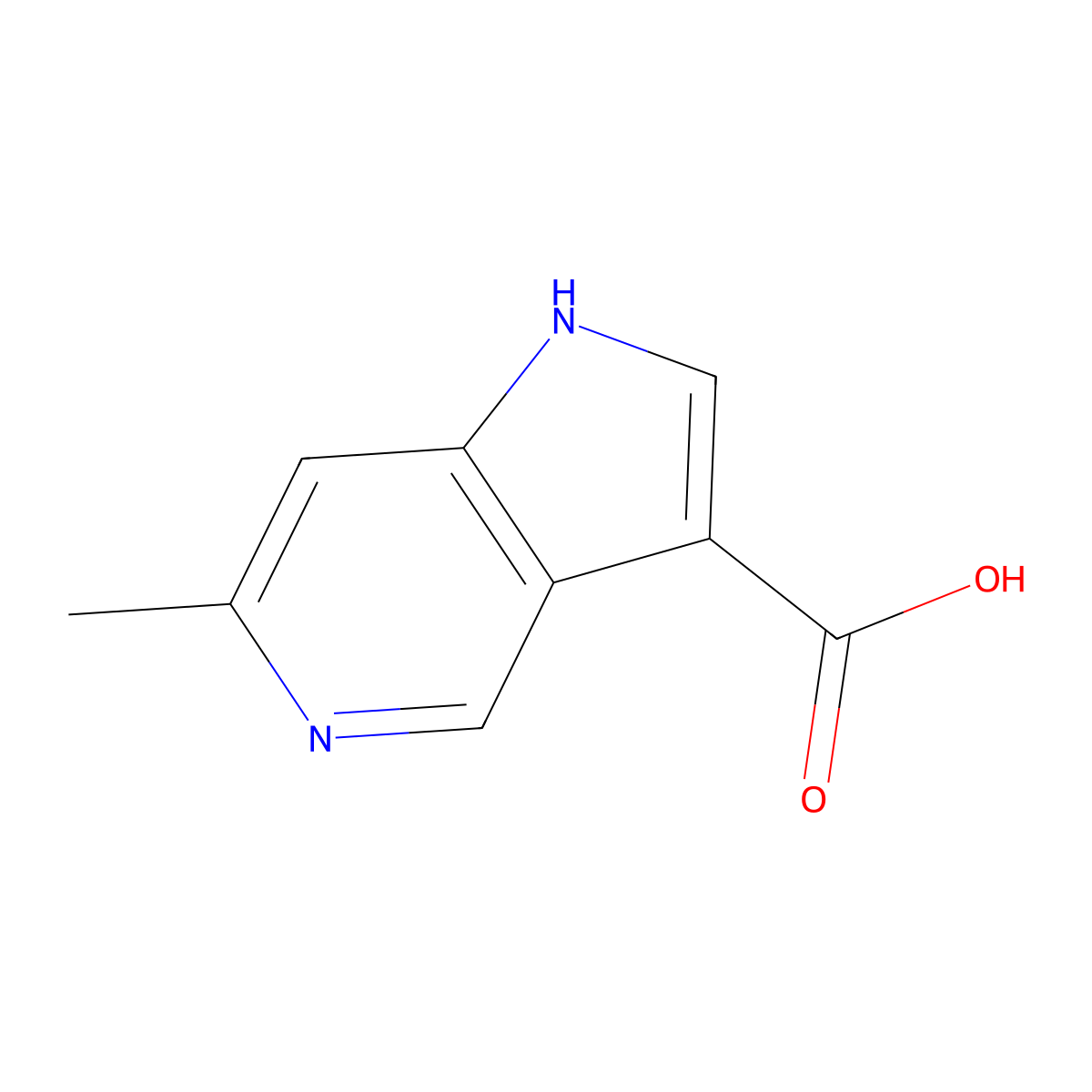 6-Methyl-1H-pyrrolo[3,2-c]pyridine-3-carboxylic acid molecular structure, CAS 1000342-19-7