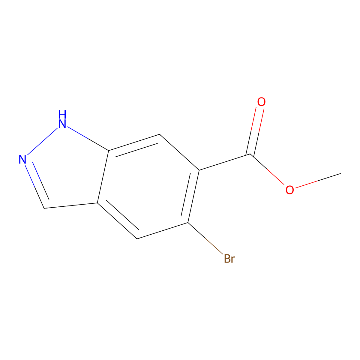 Methyl 5-bromo-1H-indazole-6-carboxylate molecular structure, CAS 1000342-30-2