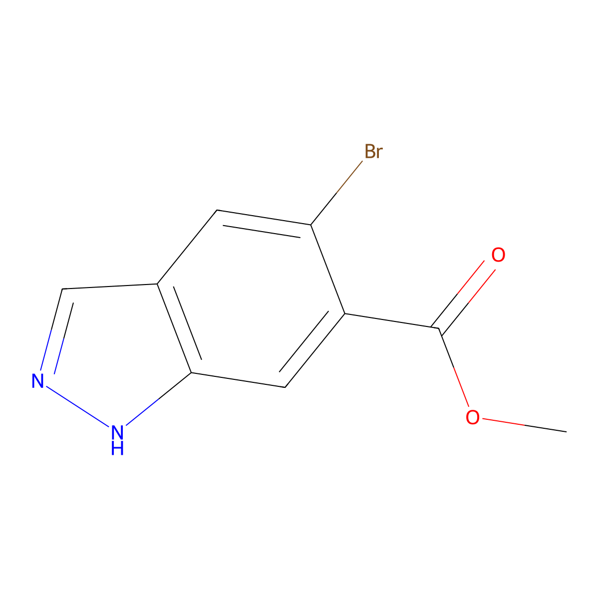 Methyl 5-bromo-1H-indazole-6-carboxylate molecular structure, CAS 1000342-30-2